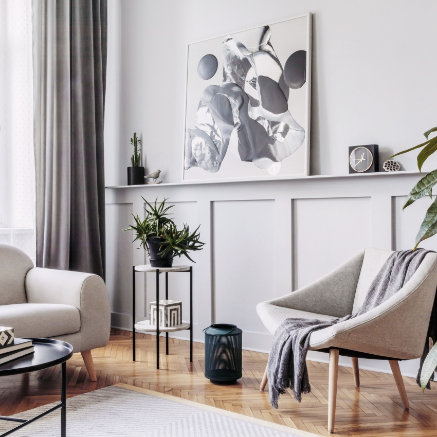 modern living room design featured in Elmhurst Illinois home design